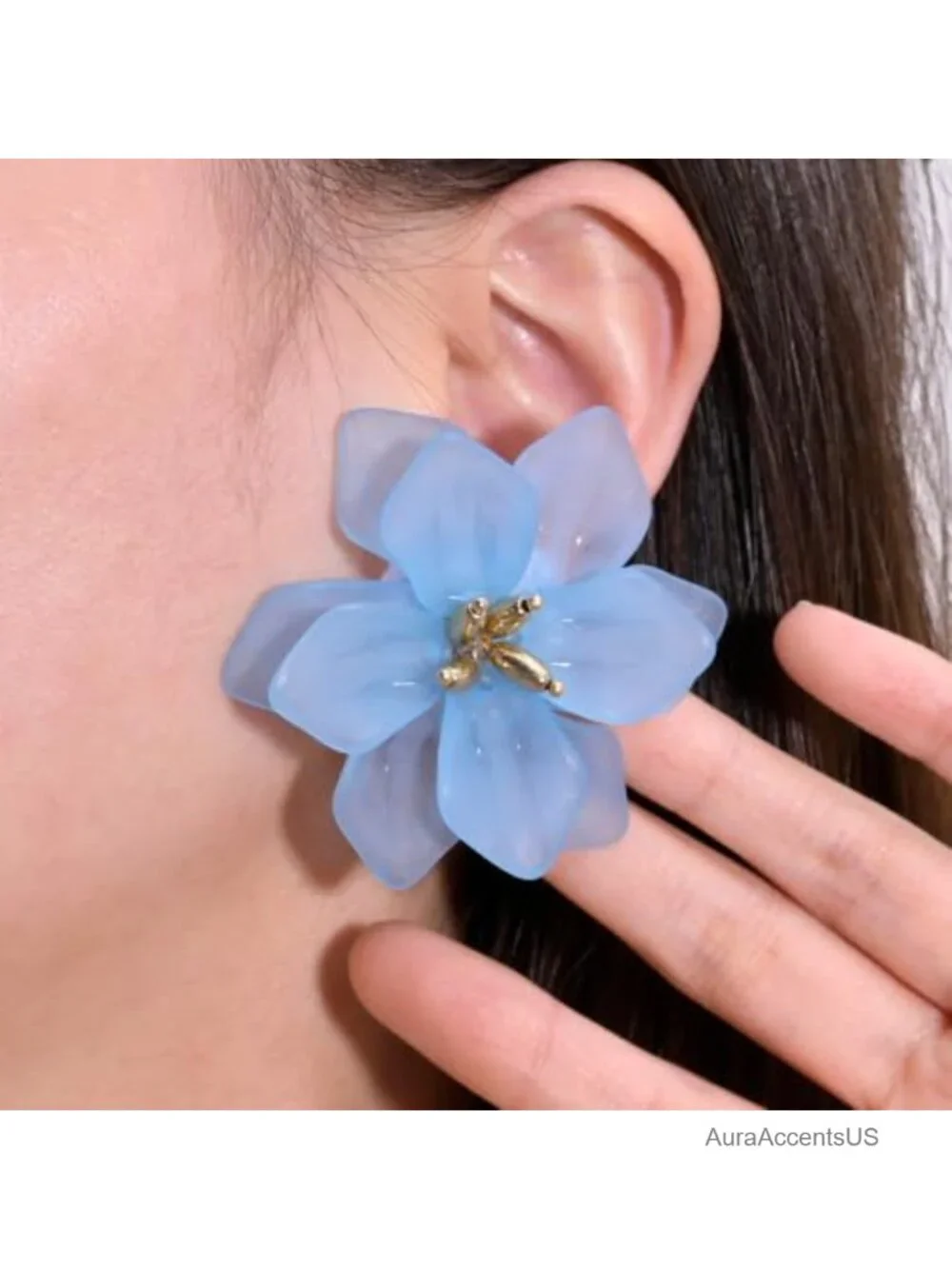 Boho Matte Acrylic Flower Dangle Earrings for Women Lightweight Statement